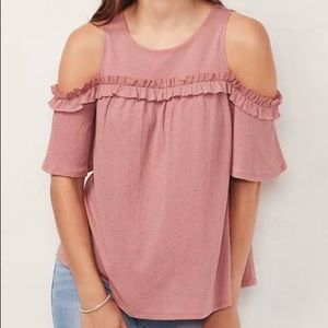 Lauren Conrad Mauve Cold Shoulder Blouse Size XL